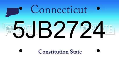 5JB2724 Connecticut License Plate