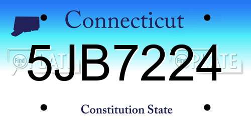 5JB7224 Connecticut License Plate