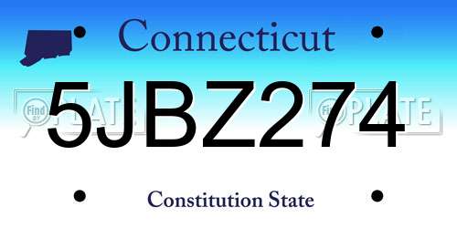 5JBZ274 Connecticut License Plate