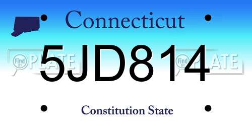 5JD814 Connecticut License Plate
