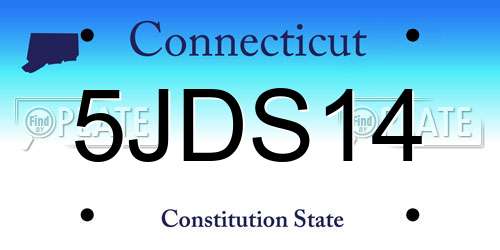 5JDS14 Connecticut License Plate