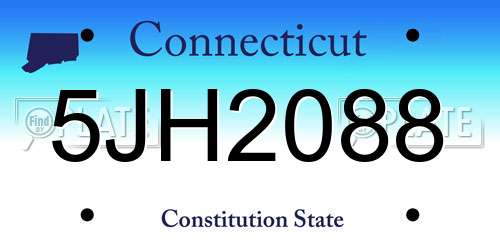 5JH2088 Connecticut License Plate