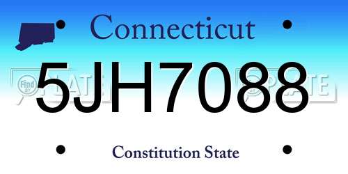 5JH7088 Connecticut License Plate