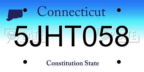 5JHT058 Connecticut License Plate