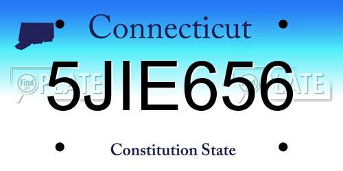 5JIE656 Connecticut License Plate