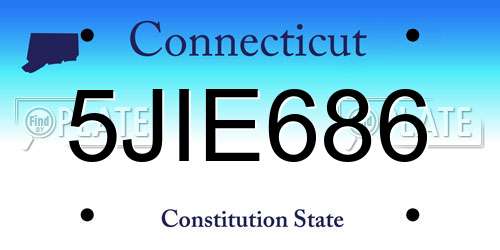 5JIE686 Connecticut License Plate