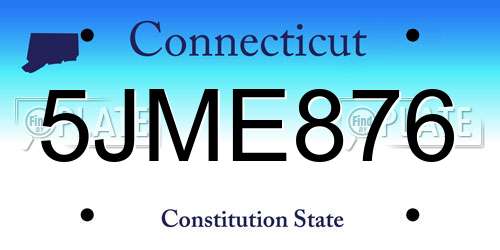 5JME876 Connecticut License Plate