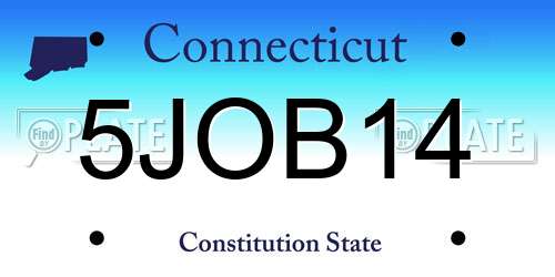 5JOB14 Connecticut License Plate