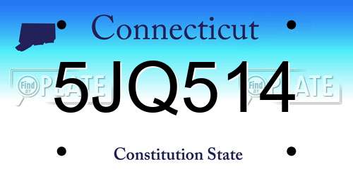 5JQ514 Connecticut License Plate