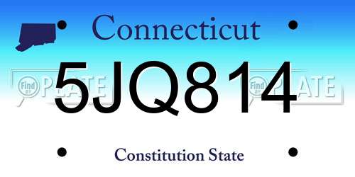5JQ814 Connecticut License Plate