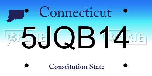 5JQB14 Connecticut License Plate