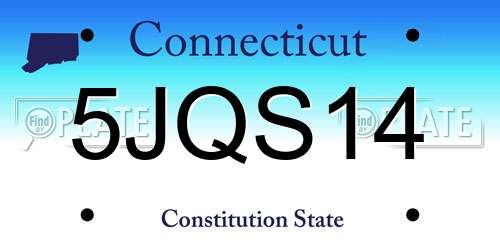 5JQS14 Connecticut License Plate