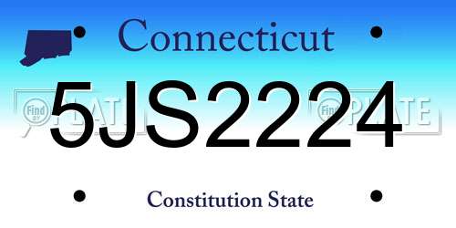5JS2224 Connecticut License Plate