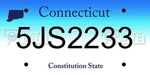 5JS2233 Connecticut License Plate