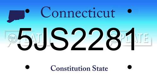 5JS2281 Connecticut License Plate
