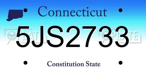 5JS2733 Connecticut License Plate