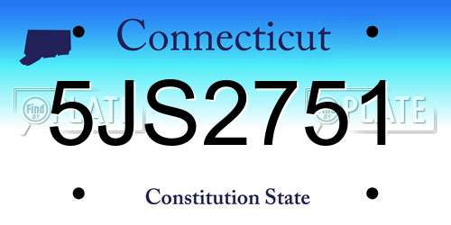 5JS2751 Connecticut License Plate
