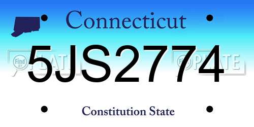 5JS2774 Connecticut License Plate