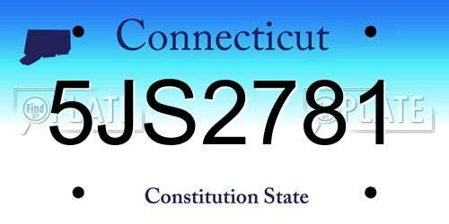 5JS2781 Connecticut License Plate