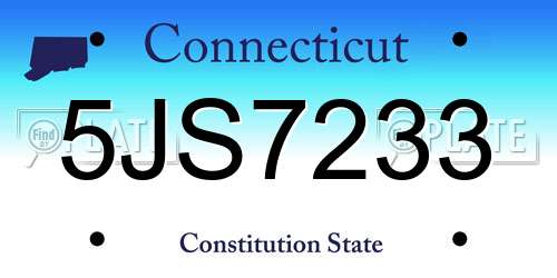 5JS7233 Connecticut License Plate