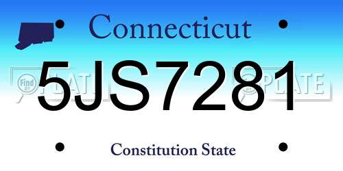5JS7281 Connecticut License Plate