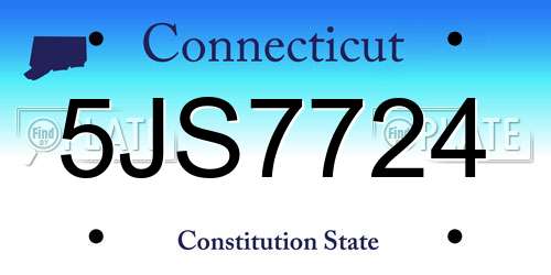 5JS7724 Connecticut License Plate