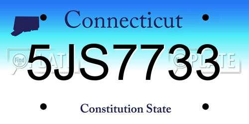 5JS7733 Connecticut License Plate