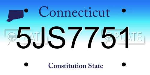 5JS7751 Connecticut License Plate
