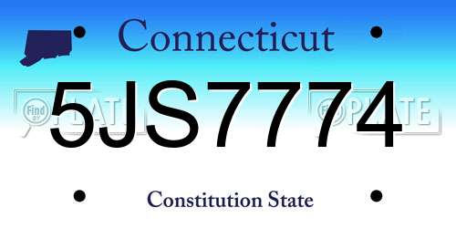 5JS7774 Connecticut License Plate