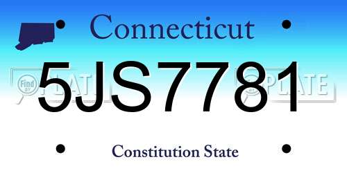 5JS7781 Connecticut License Plate