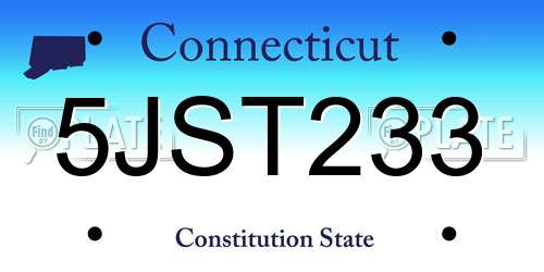 5JST233 Connecticut License Plate