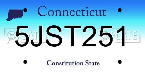 5JST251 Connecticut License Plate