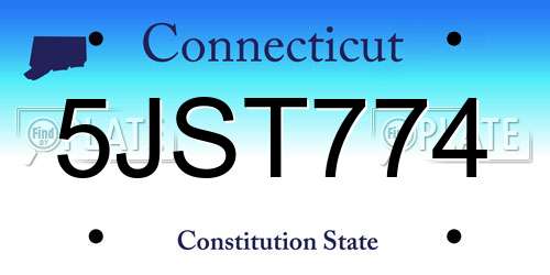 5JST774 Connecticut License Plate