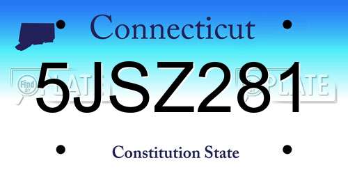 5JSZ281 Connecticut License Plate