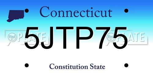 5JTP75 Connecticut License Plate
