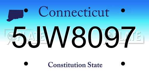 5JW8097 Connecticut License Plate