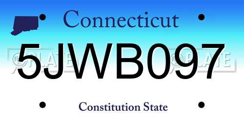 5JWB097 Connecticut License Plate