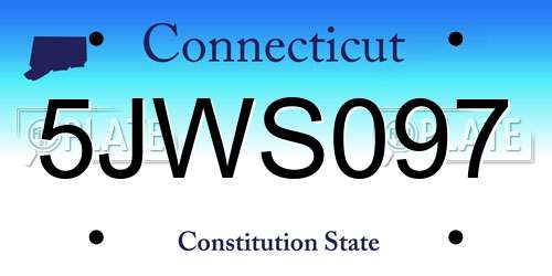 5JWS097 Connecticut License Plate