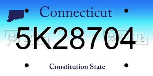 5K28704 Connecticut License Plate
