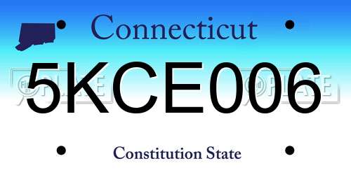 5KCE006 Connecticut License Plate