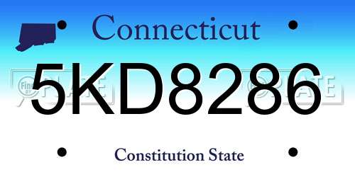 5KD8286 Connecticut License Plate
