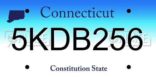 5KDB256 Connecticut License Plate