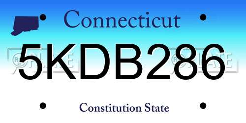 5KDB286 Connecticut License Plate