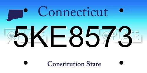 5KE8573 Connecticut License Plate