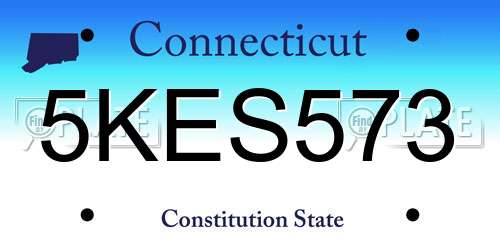 5KES573 Connecticut License Plate
