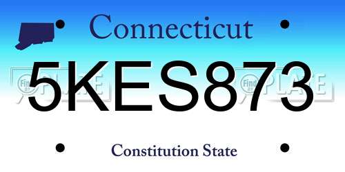 5KES873 Connecticut License Plate