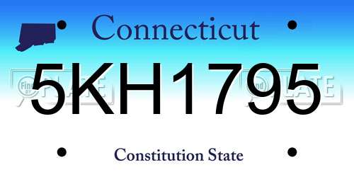5KH1795 Connecticut License Plate