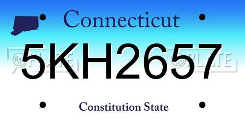 5KH2657 Connecticut License Plate