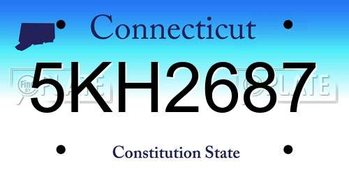 5KH2687 Connecticut License Plate