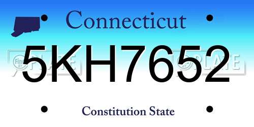 5KH7652 Connecticut License Plate